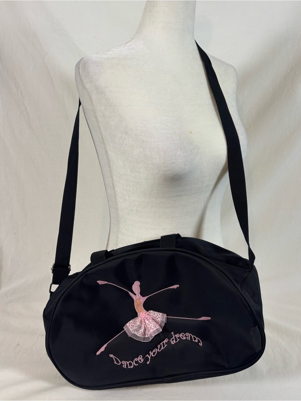 Girls Ballet Dance Duffel Bag Black Pink Ballerina Tutu Dancecore Kids